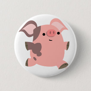 Button Badge Cute Sporty Tecknad Gris Knapp