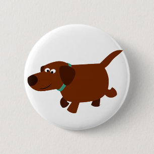 Button Badge för Cute Tecknad Chocolate Labrador Knapp