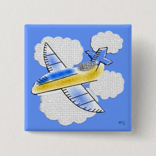 Button Badge jet Flygplan Knapp