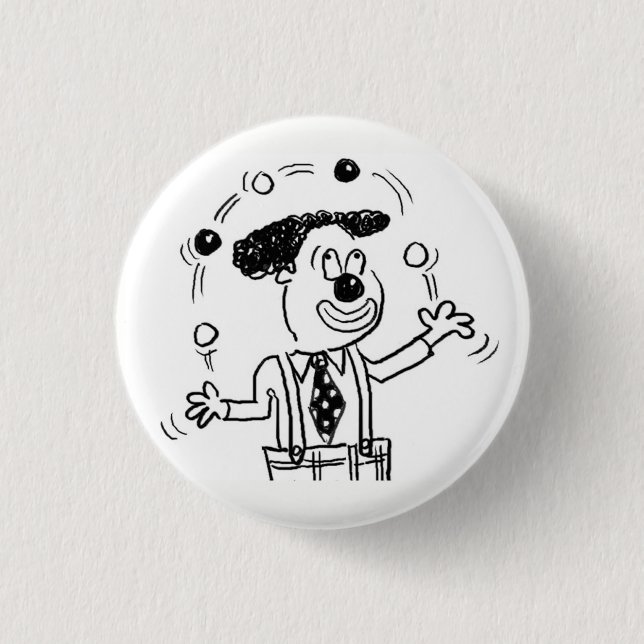 Button Badge med Clown Juggler Juggling Knapp (Framsida)