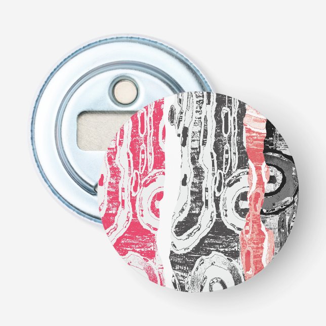 Button Bottle Opener – Abstract Land Flasköppnare (Framsidan)