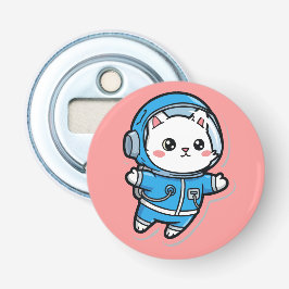 Button Bottle Opener Cute Astronaut Cat Kawaii Flasköppnare