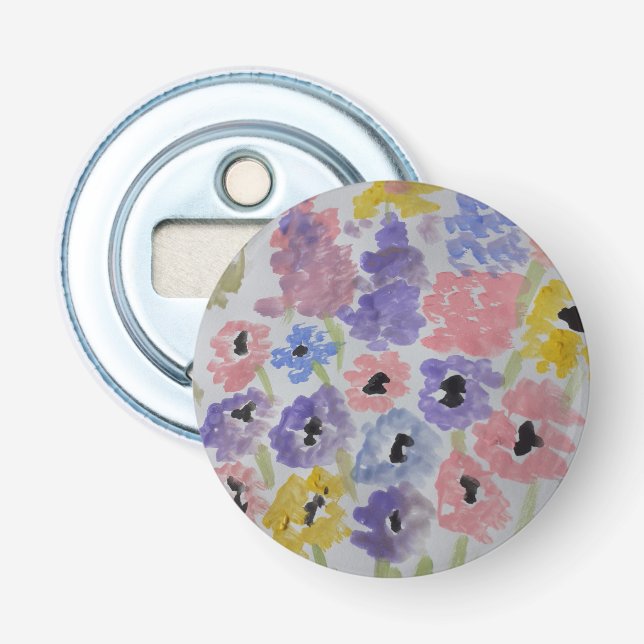 Button Bottle-öppnare för sommarblommor Flasköppnare (Framsidan)