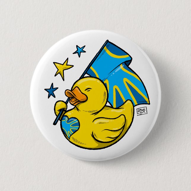 Button Duck with Deafflag Design Knapp (Framsida)