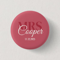 Button Elegant bröllop par Namn Red Ivory Färg