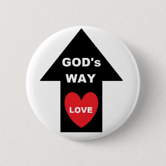 Button Gods Way Kärlek Arrow Heart Knapp