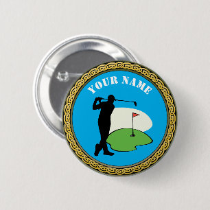 Button Golf - Add Namn - Golfer Knapp