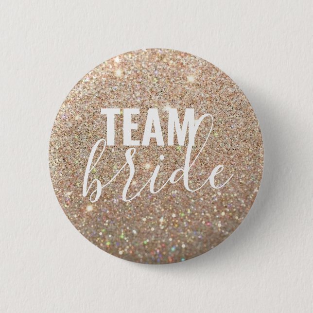 Button - Guld Glitter Fab Team Bride Knapp (Framsida)
