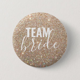 Button - Guld Glitter Fab Team Bride Knapp
