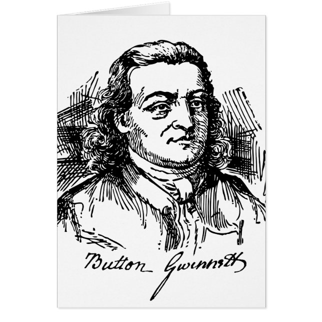 Button Gwinnett Hälsningskort (Framsidan)