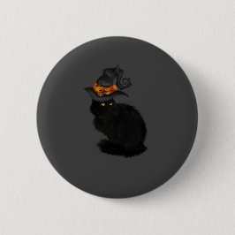 Button Halloween Black Cat Knapp