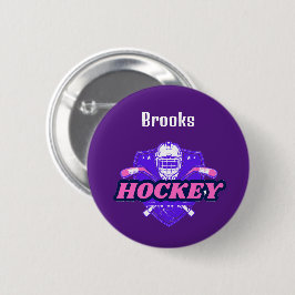 Button Hockey Gear - Personlig -Add Namn # Knapp