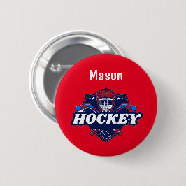 Button Hockey Gear - Personlig -Add Namn # Knapp