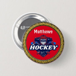 Button Hockey Gear - Personlig -Add Namn Knapp