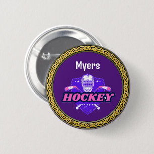 Button Hockey Gear - Personlig -Add Namn Knapp