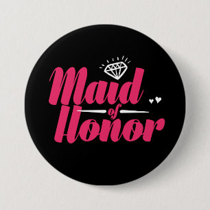 Button Maid of honor Bachelorette Party Bröllop Knapp