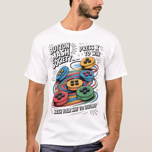 Button Mash Society T Shirt (Framsida)
