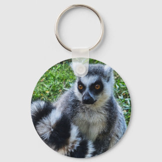Button met ringstaartmaki – unieke dierenprint nyckelring