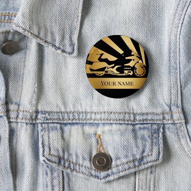 Button motorcykel motorcykel biker guld knapp (Skapare uppladdad)