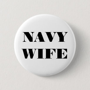 Button Navy Wife Knapp