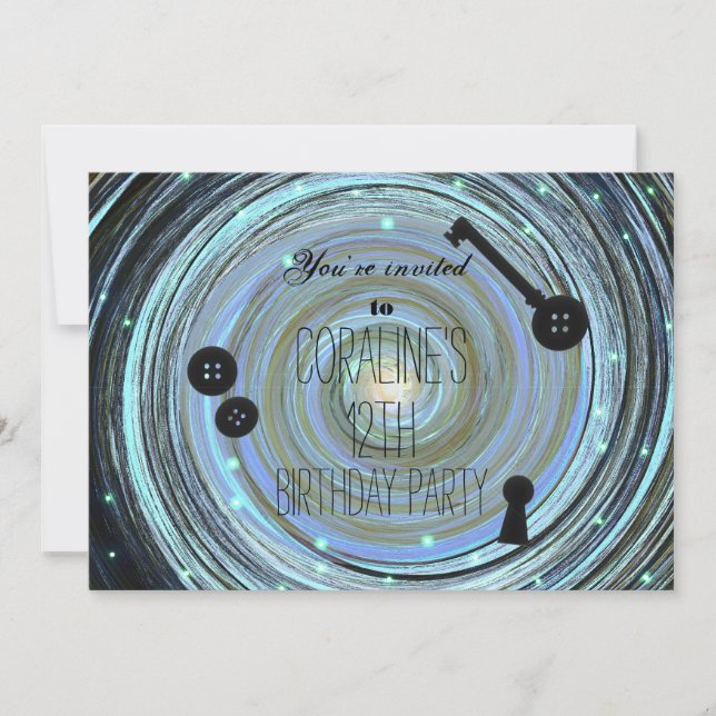 Button Ögon och Skeleton Nyckel, andra Party i vär Inbjudningar (Framsida)