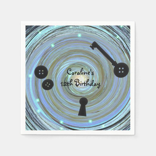 Button Ögon och Skeleton Nyckel, andra Party i vär Pappersservett (Framsidan)