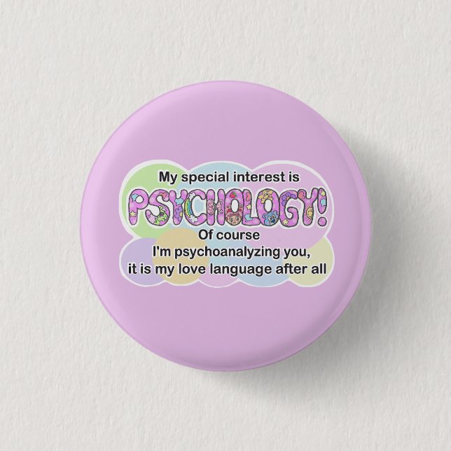 Button, Psychology Love Language (ADHD, Autistic) Knapp (Framsida)
