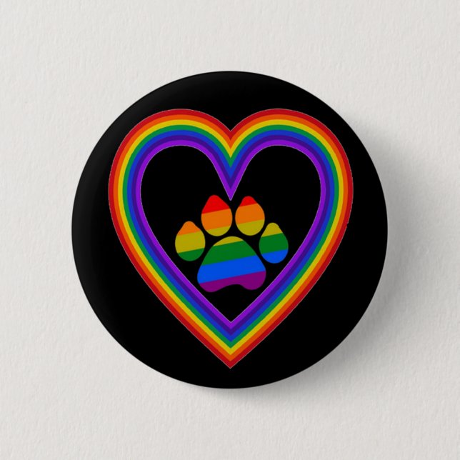 Button Rainbow Heart & Rainbow Tass Knapp (Framsida)