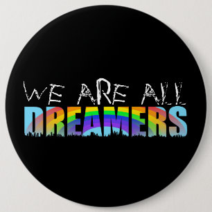 Button Rainbow Skyline Daca Dreamers Black Knapp
