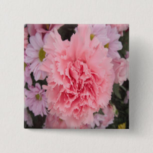 Button Rosa Carnation Beauty Knapp