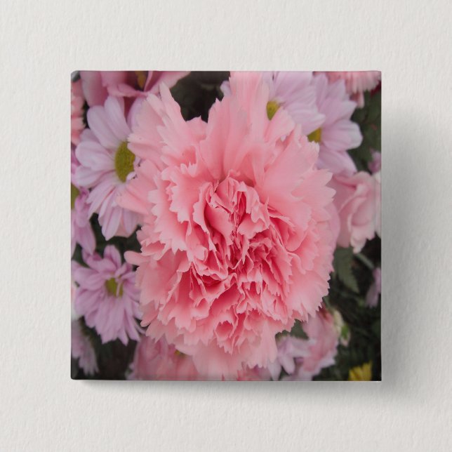 Button Rosa Carnation Beauty Knapp (Framsida)