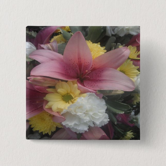 Button Rosa Lily Beauty Knapp (Framsida)