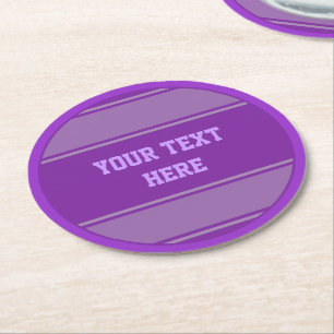 BUTTON ROUND rand lila + din text Underlägg Papper Rund