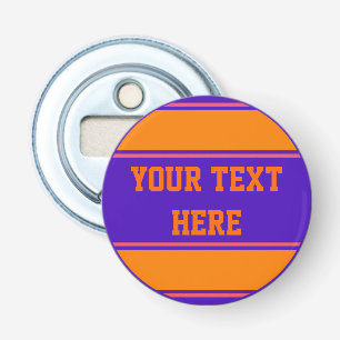 BUTTON ROUND rand orange violet + din idé Flasköppnare