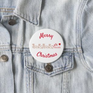Button - Santa and Reindeer Hälsning Knapp