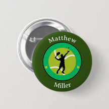 Button - Tennis Player - Personlig - Lägg till Nam