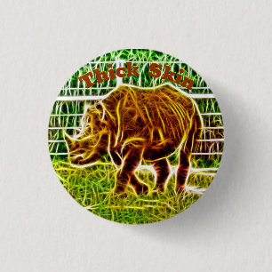 Button Thick Skin Rhino Teckning Knapp