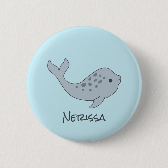 Button Tuskless Narwhal Namn Knapp (Framsida)
