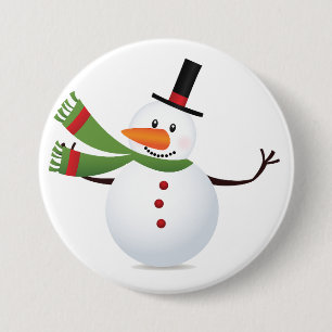 Button Wave Carrot Nose Snögubbe Knapp