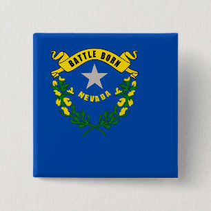 Button with Flag of Nevada Knapp