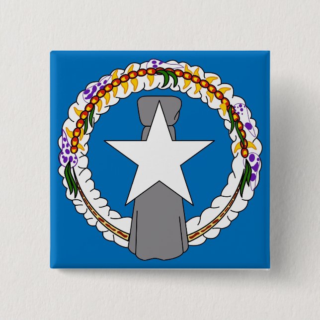 Button with Flagga Northern Mariana Islands Knapp (Framsida)