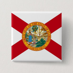 Button with Flagga of Florida Knapp