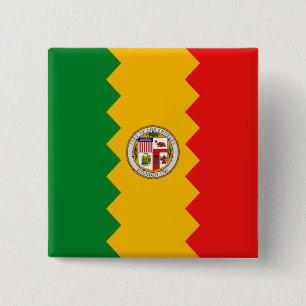 Button with Flagga of Los Angeles, Kalifornien Knapp
