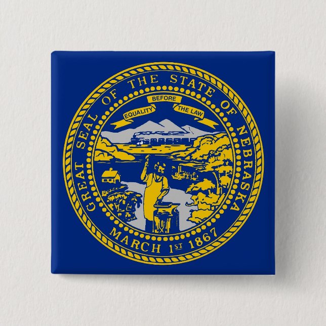 Button with Flagga of Nebraska Knapp (Framsida)