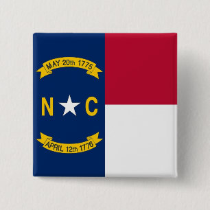 Button with Flagga of North Carolina Knapp