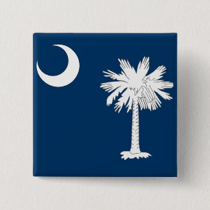 Button with Flagga of South Carolina Knapp
