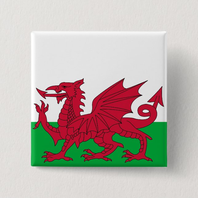 Button with Flagga of the Wales Knapp (Framsida)