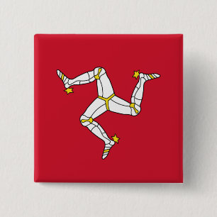 Button with Isle of Man Flagga, Förenade kungarike Knapp