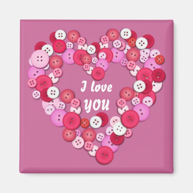 Buttoniserat hjärta magnet (Framsidan)