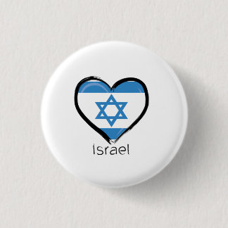 Buttons Israel Flagga Heart Kärlek Knapp